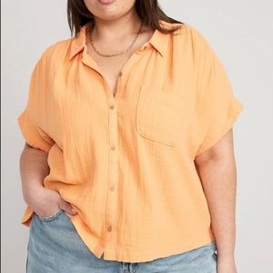**NWT** V-Neck Dolman Sleeve Poclet Blouse -Old Navy- in Orange size 2X